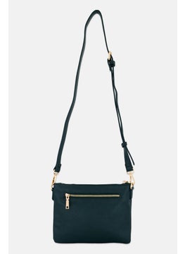 Moda Luxe Women Brand Logo Cross Body Bag 23  L x 17 H x 1 W cm, Dark Green  - Image 2