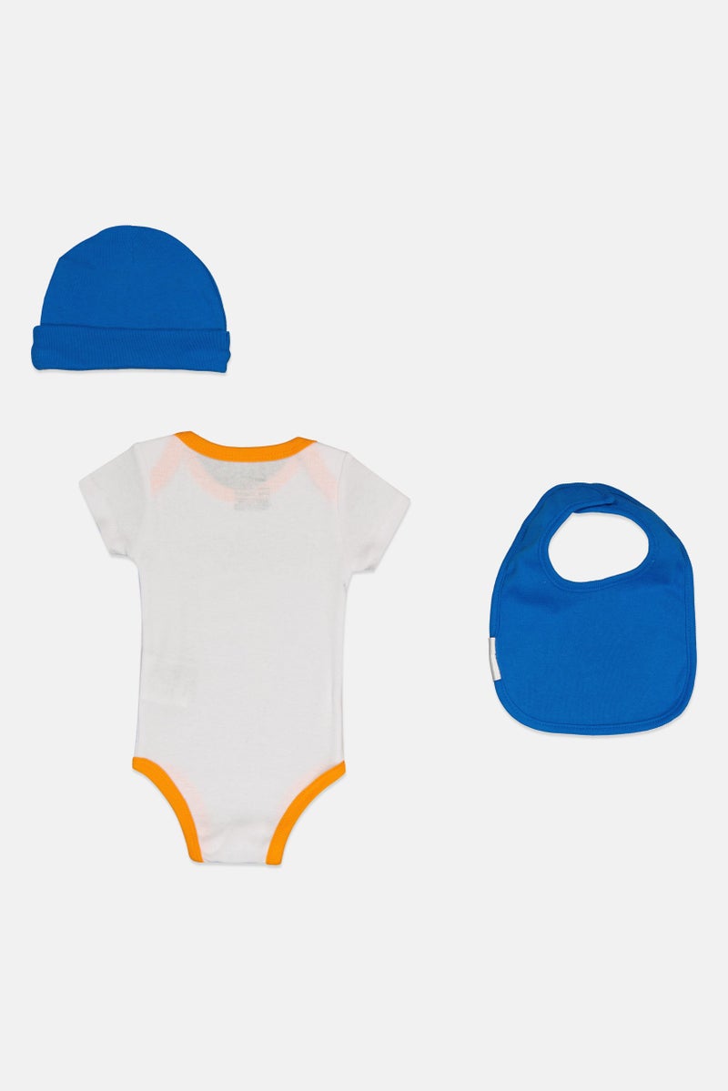 Nike Toddlers Boy 3 Pieces Brand Logo Bodysuit, Hat And Bib Set, Multicolor - Image 3