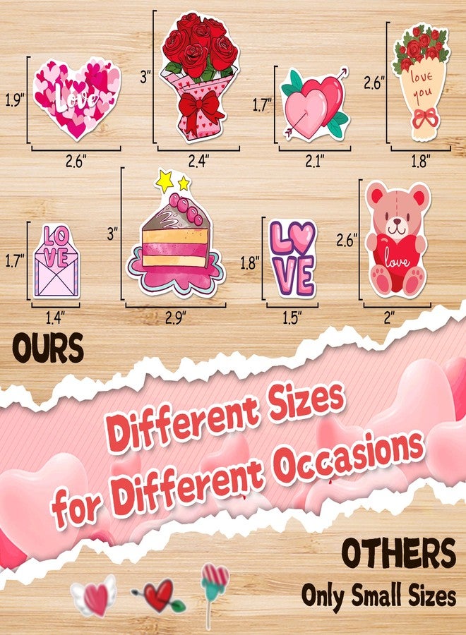 LINAYE 150 PCS Valentines Stickers for Kids Vinyl Waterproof Non-Repeating Adhesive Happy Valentines Day Heart Stickers Bulk for Kids Teens Girls Classroom Crafts & Gifts - Image 4