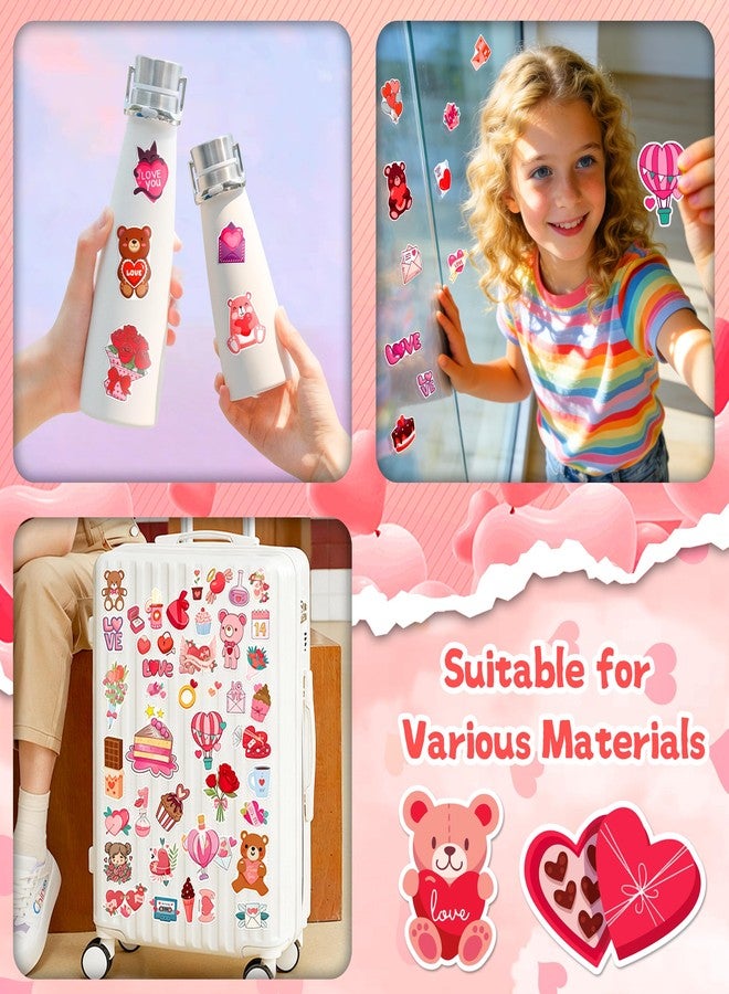 LINAYE 150 PCS Valentines Stickers for Kids Vinyl Waterproof Non-Repeating Adhesive Happy Valentines Day Heart Stickers Bulk for Kids Teens Girls Classroom Crafts & Gifts - Image 5