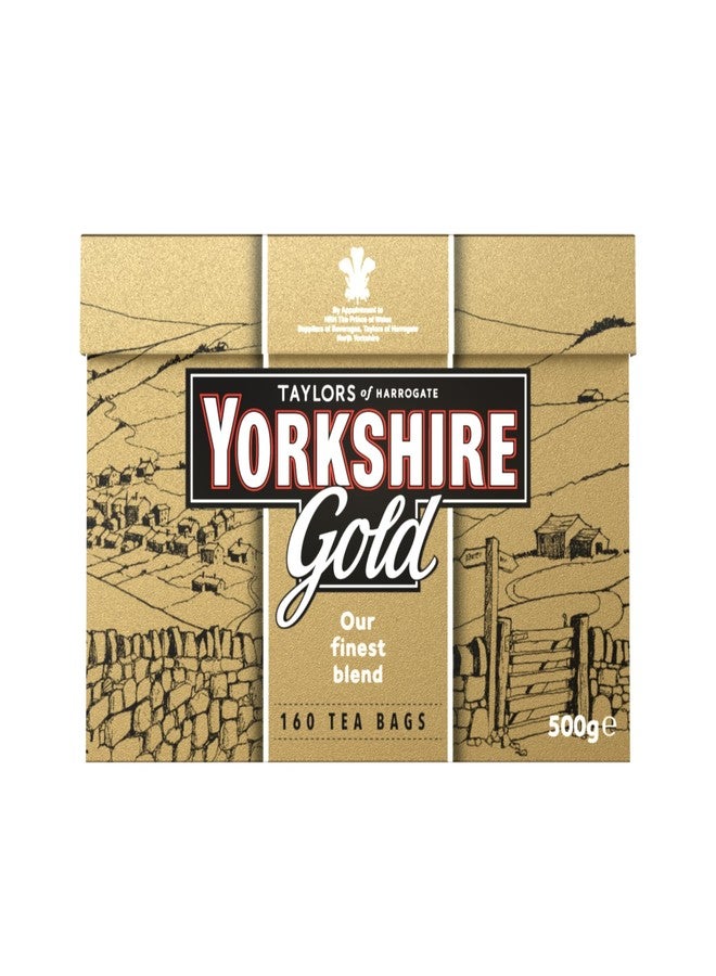 Yorkshire Tea, Gold, Pillow Tea Bags, 160 Count (Pack of 1), Premium Blend, Rich, Smooth, and Satisfying, Classic British Breakfast Blend, Caffeinated, Enjoy Hot or Iced, 160 Teabags - Image 1