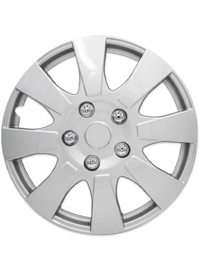 Universal Wheel Covers Hub Caps, Taiwan Wheel Cover | Nested Style, Silver-Set of 4 - Image 3