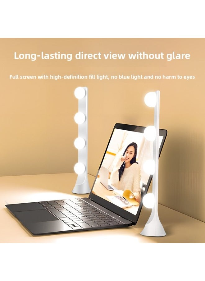 Generic - Desktop Double Row Live Light Four Row Light Internet Celebrity Mobile Live Room Fill Light LED Three Color Beauty Lighting Light-Specifications:Double Row 8 Bulb [three-color Dimming]] - Image 1