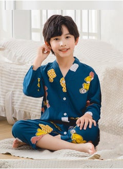 Al Aoyama New Summer Children's Homewear Suit Children's Short-Sleeved Trousers Air-Conditioning Clothing Thin SectionBoys  - Image 1