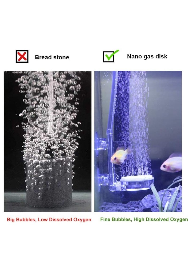 SYOSI - Aquarium Air Stone Fish Tank Nano Bubble Stone Kit with Control Valve Quiet Super High Dissolved Oxygen Diffuser Makes Super Tiny Bubbles for Fish Tank and Hydroponic - Image 1