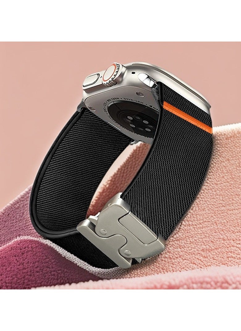 Samu - Apple Watch Band, compatible with S10: 46mm / S1-S9: 42mm, 44mm, 45mm / Ultra, Ultra 2: 49mm, Parachute Buckle Elastic Band. - Image 1