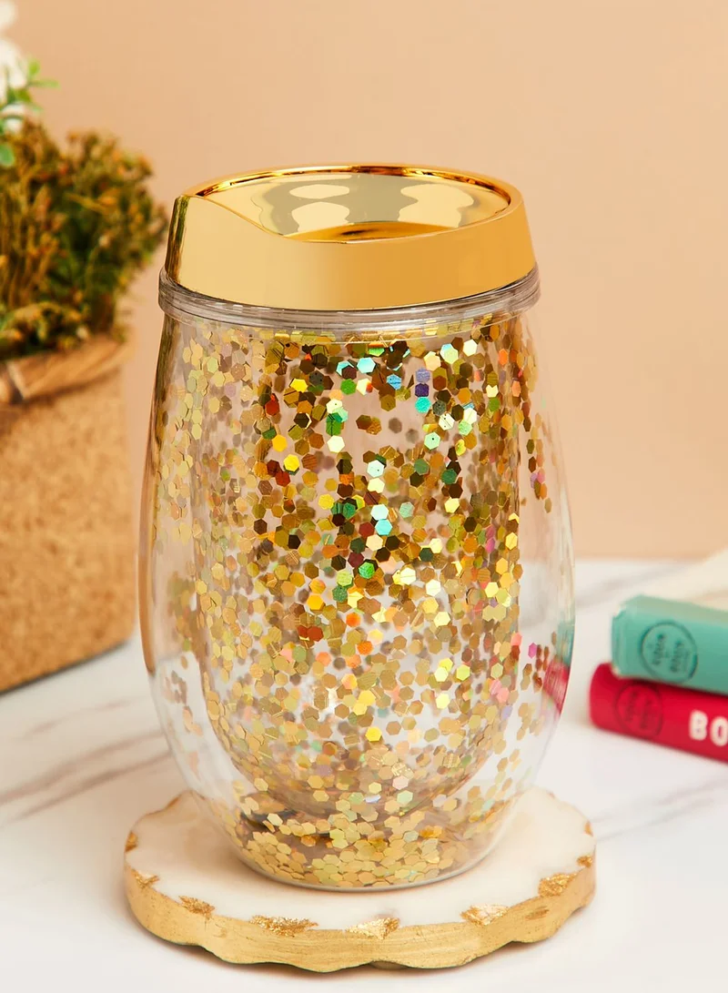 AURORA Gold Glitter Travel Mug
