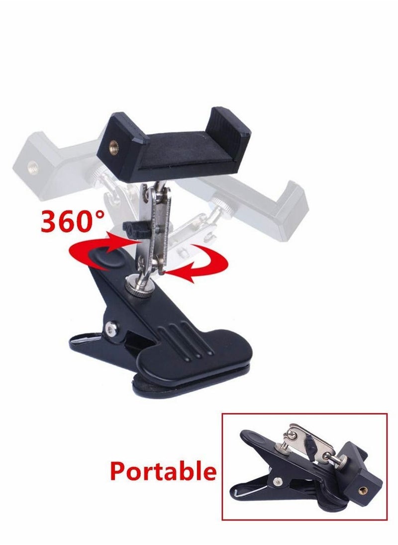 Y&D - Webcam Stand and Phone Holder with Cell Clamp, Portable 360° Swivel Mount Compatible C920 C920S C922 C925e C930e Brio 4K, for iPhone, Live Stream, Video Conference - Image 1