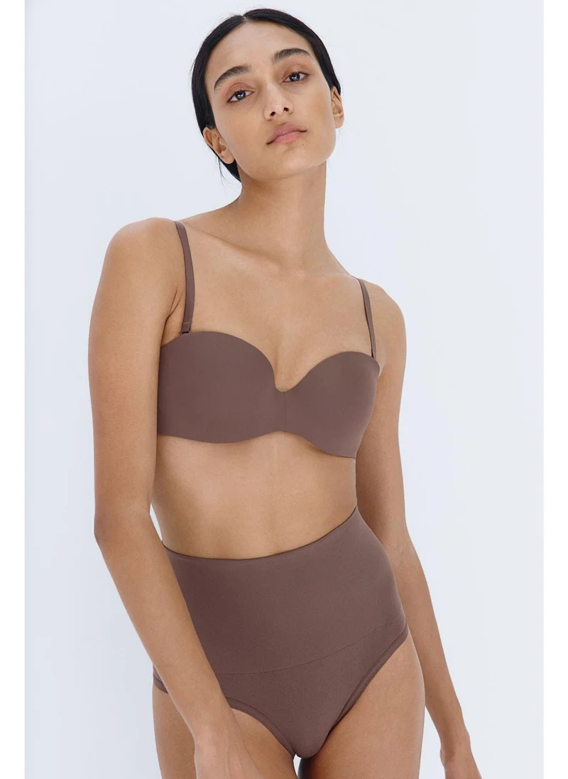 اتش اند ام Padded microfibre balconette bra