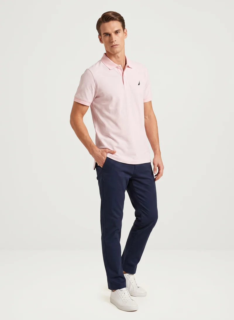 Nautica Men Regular Fit Solid Polo Shirt for Refined Casual Style - Cradle Pink