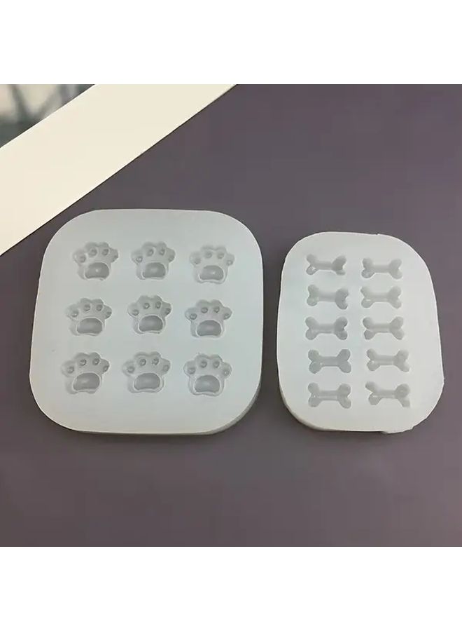 Silicone Mold 9 Paw 10 Bone Holes For Resin Candle Plaster Crafts - Image 2