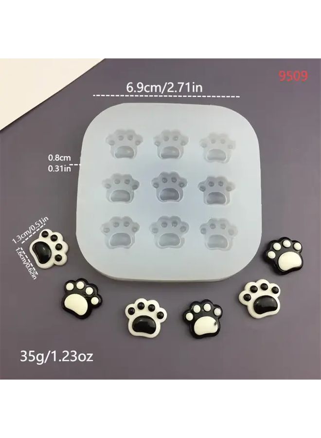 Silicone Mold 9 Paw 10 Bone Holes For Resin Candle Plaster Crafts - Image 4