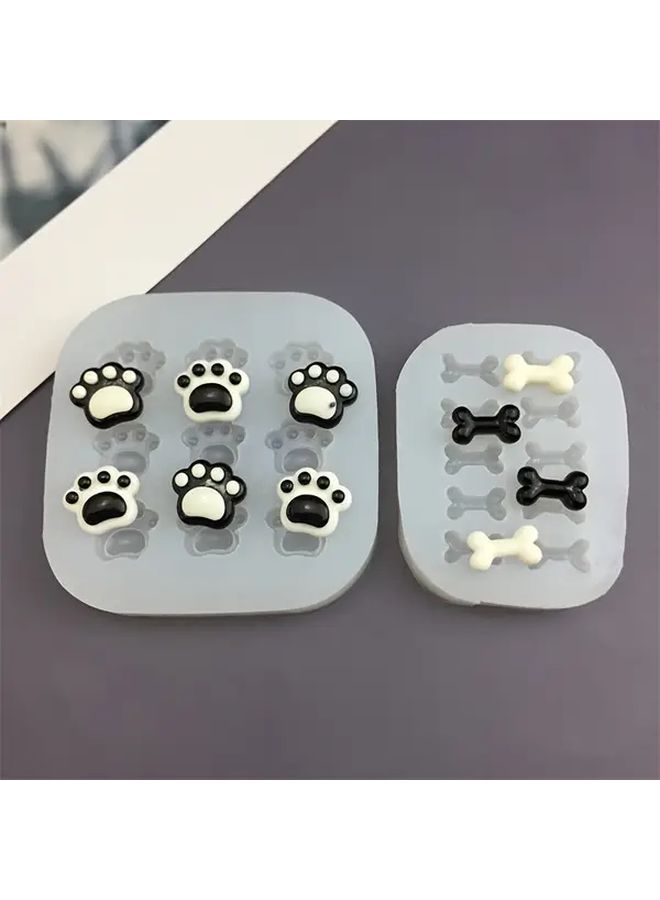 Silicone Mold 9 Paw 10 Bone Holes For Resin Candle Plaster Crafts - Image 3