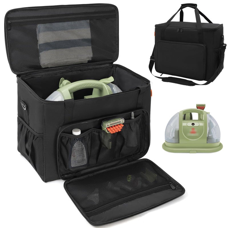 TORIBIO Large Storage Bag Carrying Bag for Bissell Little Green Machine 1400B Organizer for Bissell Little Green with Extra Pockets for Accessories Bag Only - Image 2