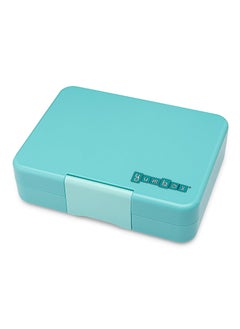 Yumbox Yumbox Snack Bento Box for Kids & Adults - 3 compartment Portable Lunch Box - ABS Exterior Box, removable Titan Tray & Silicone Seal - BPA and phthalates-free - Aqua Blue Exterior, Rainbow tray, 480ml  - Image 3