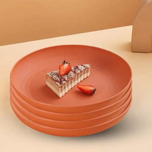 aDai 9" Wheat Straw Round Dinner Plate | Eco-Friendly, Lightweight & Unbreakable | Microwave & Dishwasher Safe Food Dish | Steak Plate, Serving Tray for Kitchen, Restaurant, Parties & Gifting - Image 1