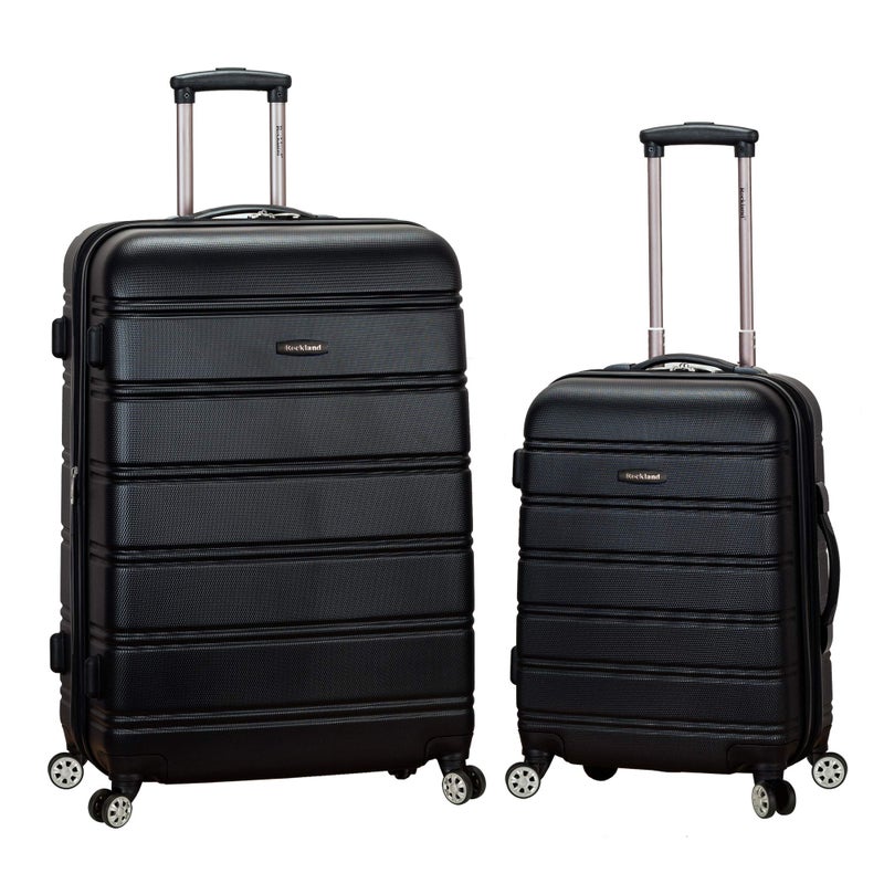 Rockland Melbourne Hardside Expandable Spinner Wheel Luggage, Black, 2 Piece (20"/28") - Image 1