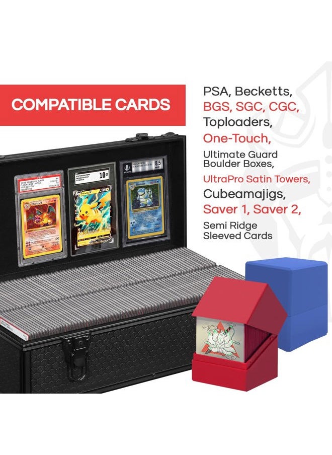 CARDKINGPRO - Graded Card Hard Storage Case | Fits 120+ Slabs | Designed for Sports Cards, PSA, Becketts, BGS, SGC, CGC, Toploaders, One-Touch Etc. Strong Protection, Lockable Box, Including Foam Blocks - Image 1