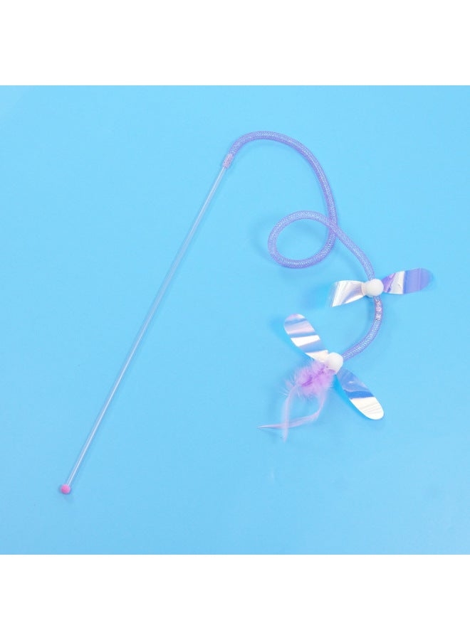 New Long Rod Cat Toy Cat Toy Self-relief Elastic Mesh Tube Feather Ring Paper Bite-resistant Pet Supplies