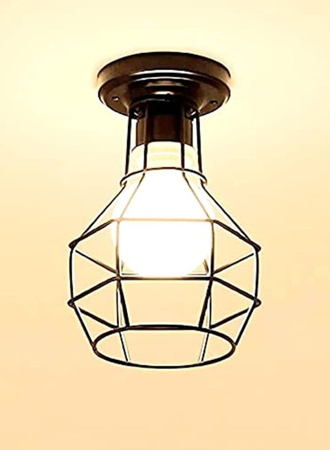 Metal Bomb Shape Lighting Unit For Modern Decoration - (Black)