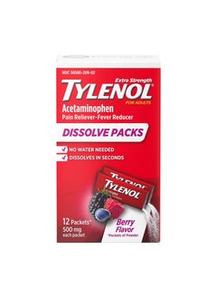TYLENOL Berry Dissolve Packs with Acetaminophen 12 Pieces 