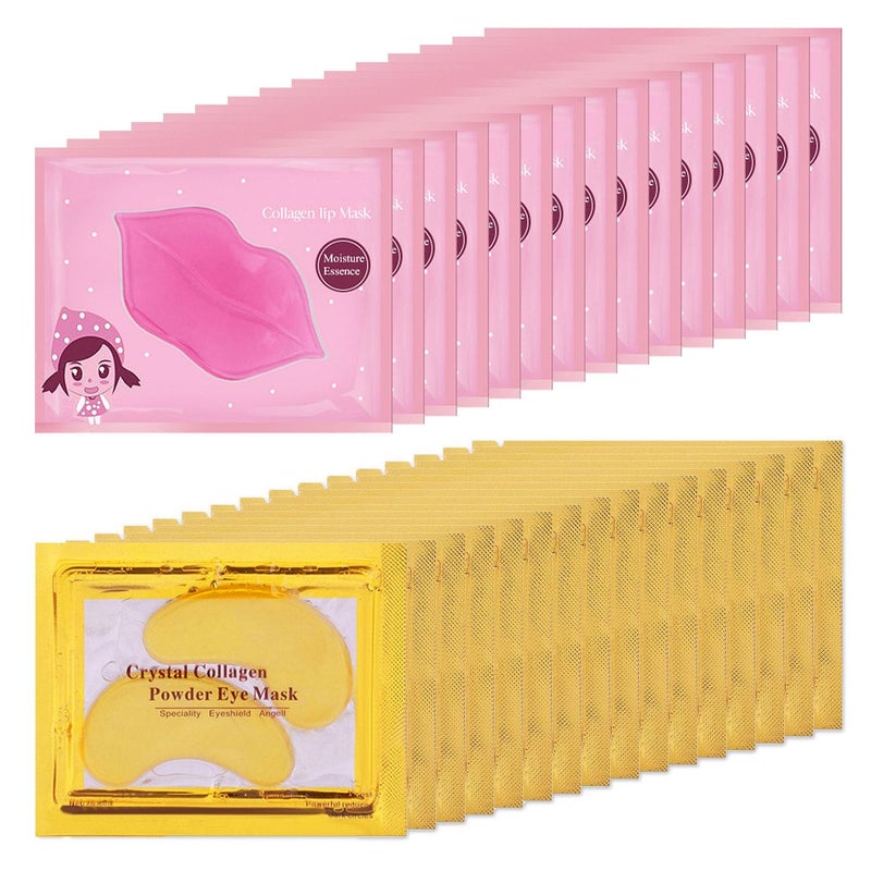 Eakroo 30 Pairs Lip Mask & Under Eye Mask, Under Eye Patches for Puffy Eyes and Dark Circles, Effectively Nourishes the Lip & Eye Skin, Cheer Gifts, Gifting Ttems, Bulk Gifts, Party Favors Adults, Skincare - Image 1