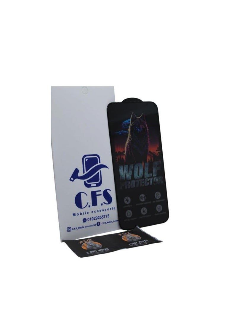 Wolf Protector Design Tempered Glass Screen Protector for Oppo Reno 14F - Clear & Black - Image 2