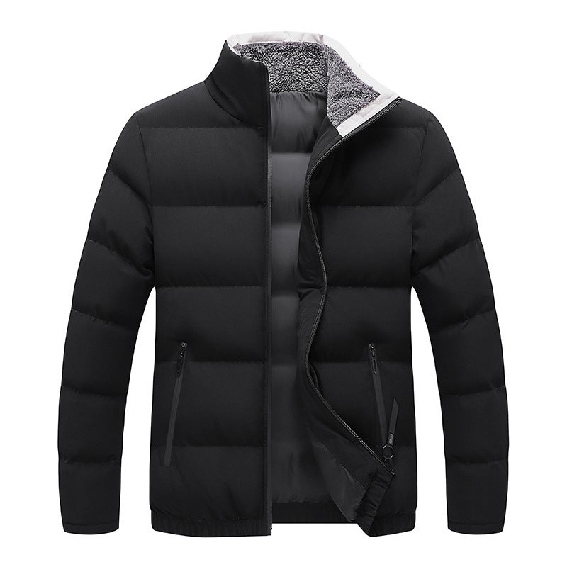 Down cotton-padded jacket mens winter 2022 New Tide brand thick cotton-padded coat winter clothing Korean trend winter cotton-padded coat Burgundy