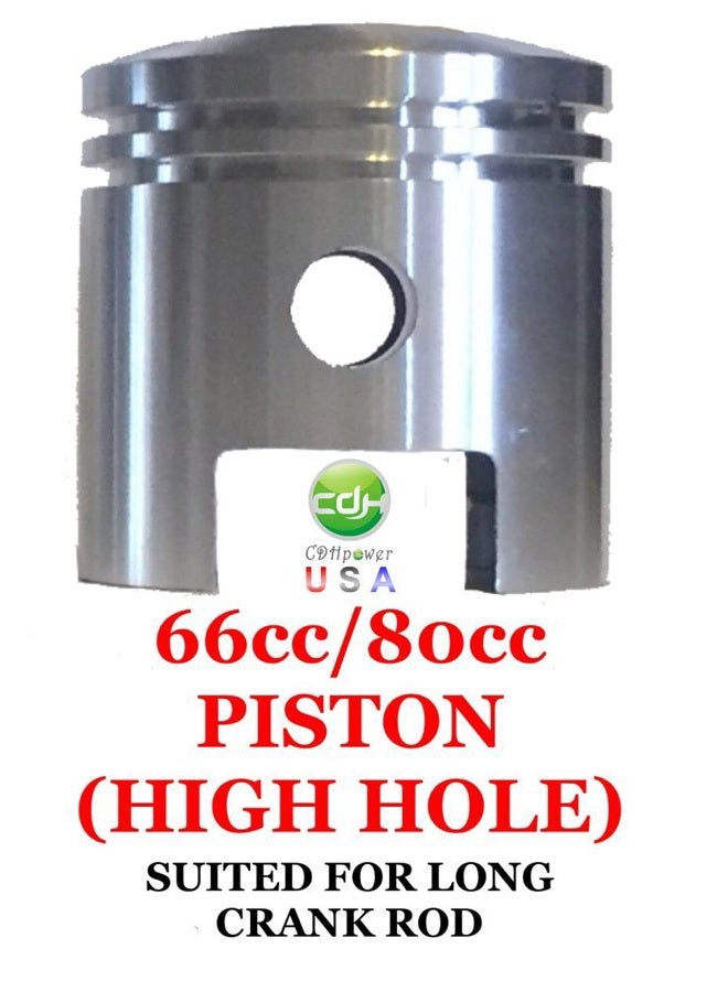 CDHPOWER 2 Stroke Gas Engine Motor Kit Piston Set of 66cc/80cc - for Longer Connecting Rod Crank Assemblies - 80cc/66cc Gas Motorized Bicycle - Image 2