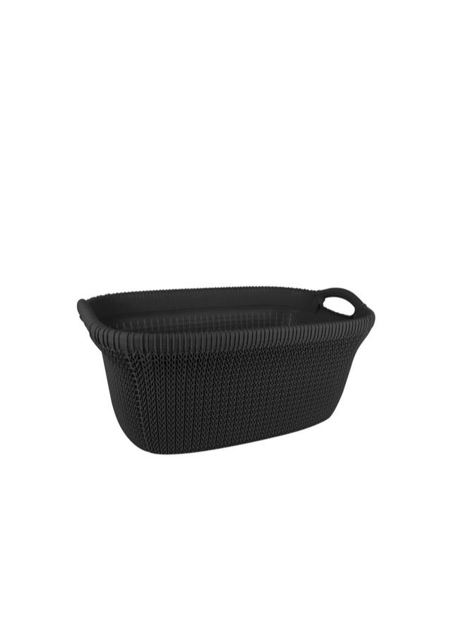 El Helal & Silver Star Laundry Basket Palm Oval - Black 