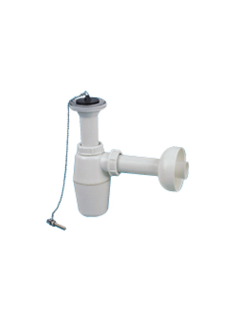 Bold Plastic Basin Bottle Trap 1/4 Inch – Durable White Plastic Basin Drain Trap with Modern Design, Leak-Resistant, Easy to Install, Ideal for Maintaining Hygiene in Bathroom with 1year warranty