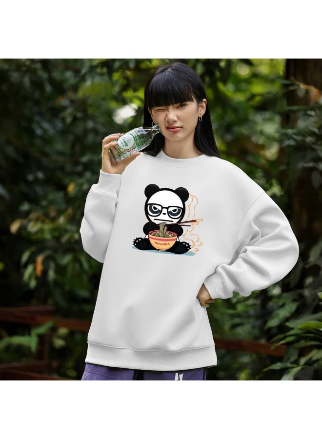 Hipanda o Panda Sweatshirt, Uni Style For Men And Women, Autumn Fashion Brand, Printed Loose Casual Top For Men, Army Green, Size L - Image 3