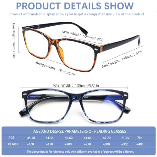 CLASAGA Progressive Multifocus Reading Glasses for Women, Pattern Print Blue Light Block Stylish Ladies Computer Readers (3 Mix, 1.25, x) - Image 3