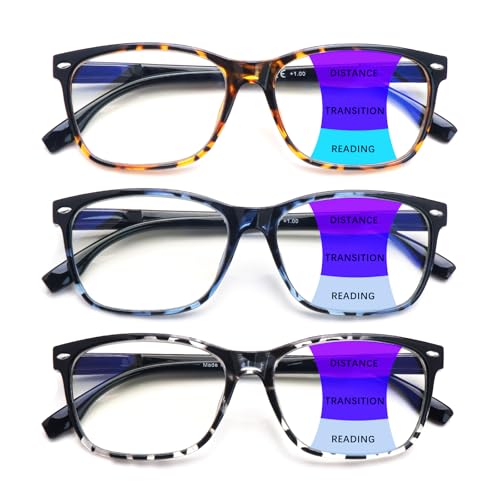 CLASAGA Progressive Multifocus Reading Glasses for Women, Pattern Print Blue Light Block Stylish Ladies Computer Readers (3 Mix, 1.25, x) - Image 1