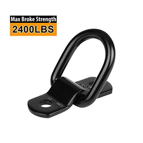 JCHL D Rings Tie Down Anchors Hooks for Trailer Truck Bed Bracket Enclosed Points Pickup Camper Surface Mount D-Ring Heavy Duty 1/4" 2400 Pound Capacity (4-Pack) - Image 3