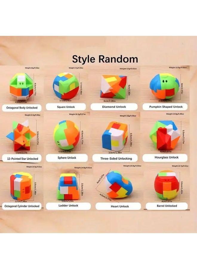 8 قطع لعبة ألغاز ثلاثية الأبعاد سلسلة مفاتيح قفل لوبان ألعاب تعليمية هدايا حفلات للأطفال - Image 4