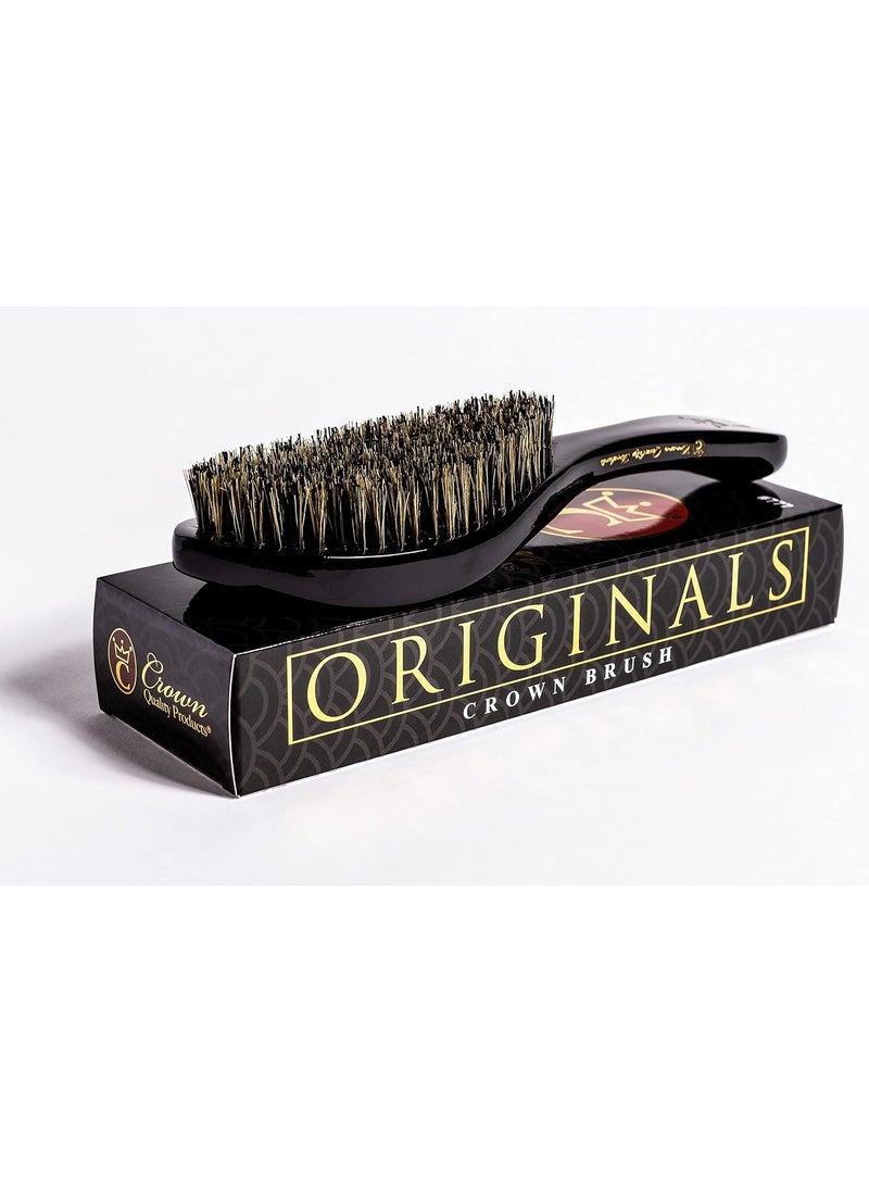Crown Quality Products - Crown Quality Products Original Contour 360 Wave Brush - MEDIUM (Onyx Black) Hairbrush - Image 1