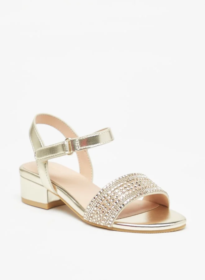 سيليست Girl'S Embellished Block Heel Strap Sandals
