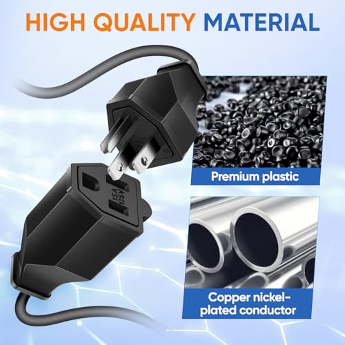 XINYIELE Extension Cord Repair Replacement Ends,Male and Female Electrical Plug Ends，Male Plug End Eeplacement 3 Prong,125V 15A 2Pole 3Wire Connector Straight Blade Plug (Male&Female,1 Set) - Image 3