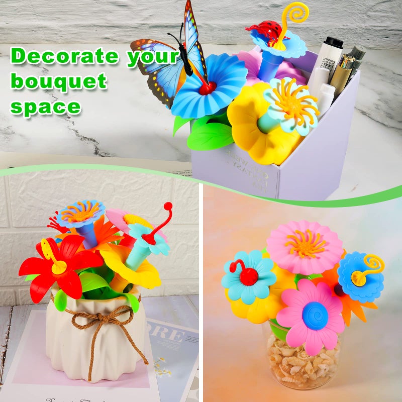 Leetous Toys Gifts for 2 3 4 5 6 Years Old Toddler Girls Boys, 156 PCS Insect Flower Garden Building Educational STEM Learning Pretend Play Gardening Set, Christmas Birthday Gifts for Preschool Kids Age 2+ - Image 3
