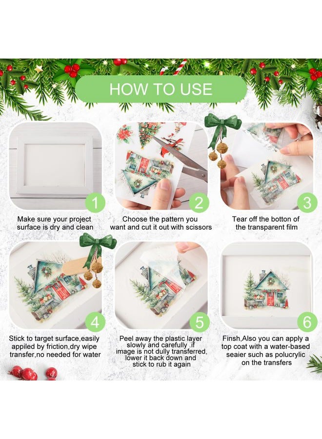 BBTO 12 Sheets Christmas Rub on Transfers for Crafts and Furniture Christmas Rub on Transfer Stickers Winter Decals for Wood DIY Paper Home Decor, 5.5 x 5.7 Inch(Snowman) - Image 4
