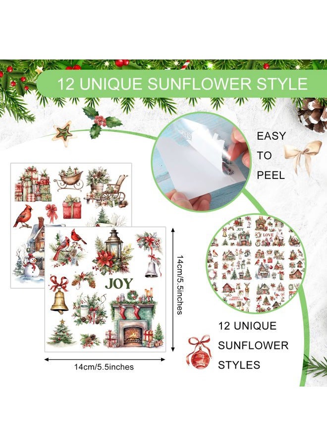 BBTO 12 Sheets Christmas Rub on Transfers for Crafts and Furniture Christmas Rub on Transfer Stickers Winter Decals for Wood DIY Paper Home Decor, 5.5 x 5.7 Inch(Snowman) - Image 3