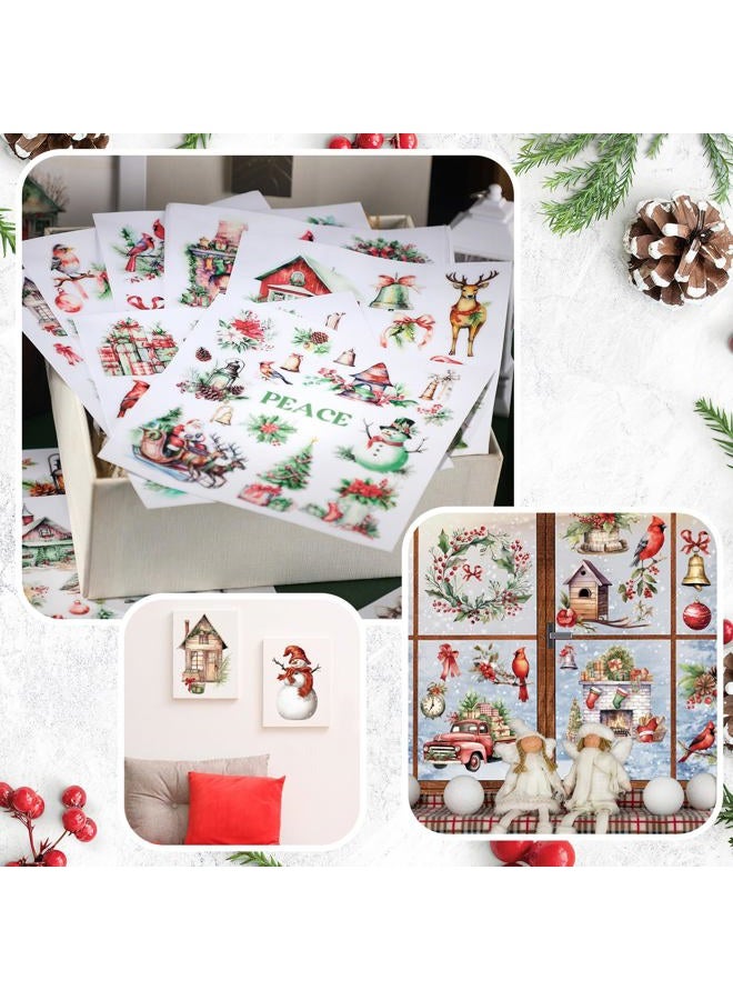 BBTO 12 Sheets Christmas Rub on Transfers for Crafts and Furniture Christmas Rub on Transfer Stickers Winter Decals for Wood DIY Paper Home Decor, 5.5 x 5.7 Inch(Snowman) - Image 2