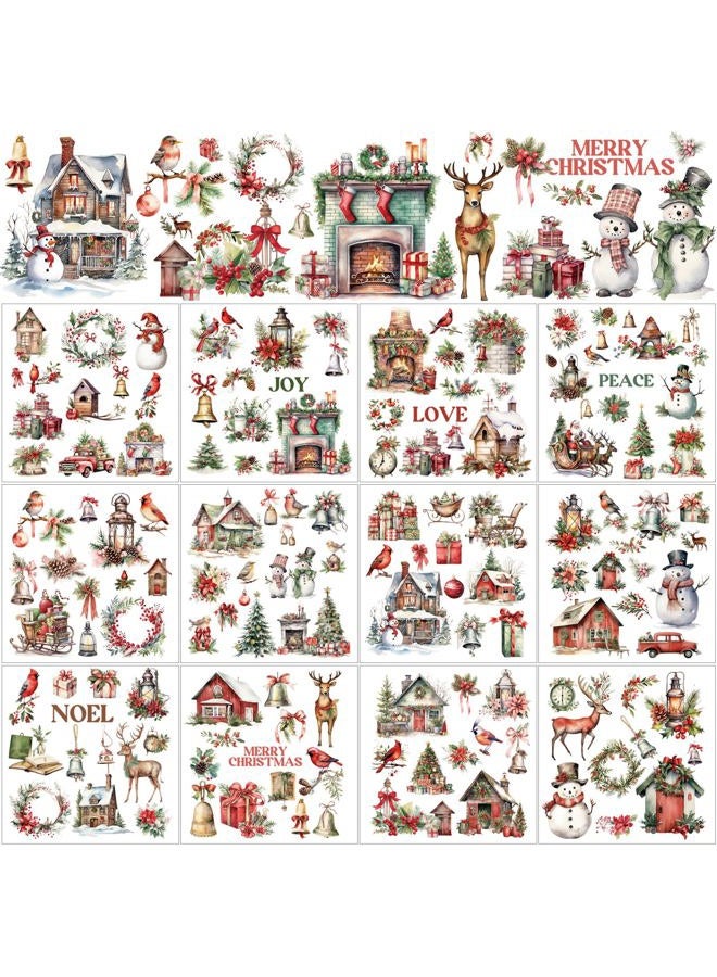 BBTO 12 Sheets Christmas Rub on Transfers for Crafts and Furniture Christmas Rub on Transfer Stickers Winter Decals for Wood DIY Paper Home Decor, 5.5 x 5.7 Inch(Snowman) - Image 1