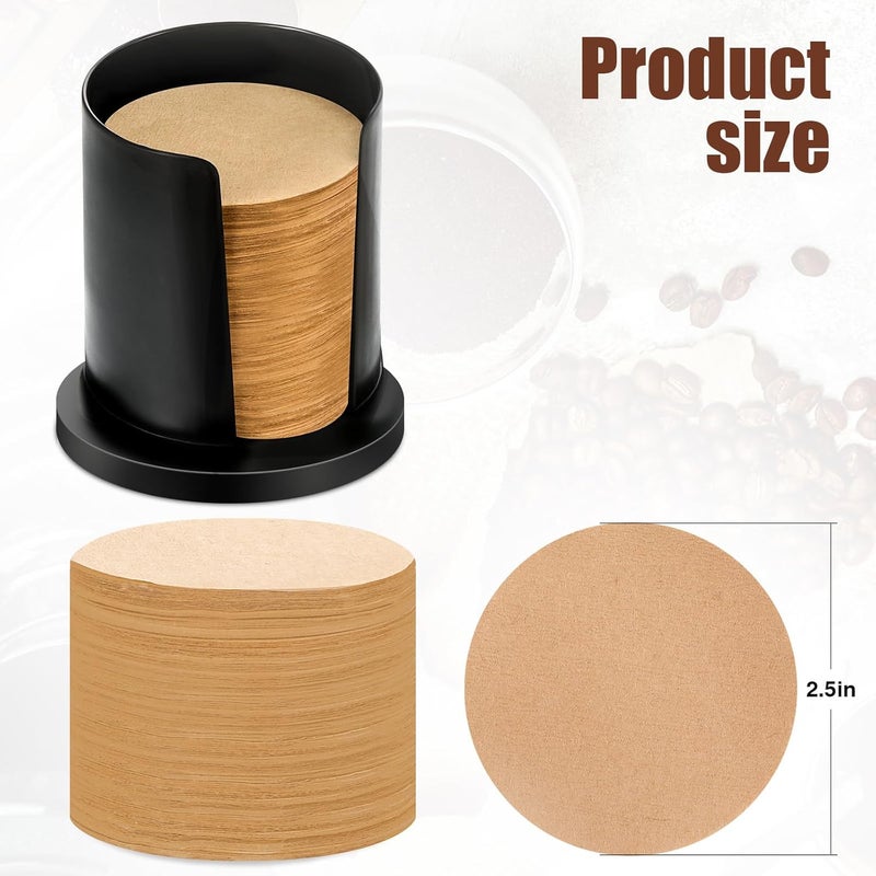 Outus 2 Pack 700 Count Coffee Filter Paper Replacement Filters with Filter Holder Round Disposable Paper Filters for DIY Coffee Compatible with the Aeropress Coffee and Espresso Maker (Brown) - Image 3