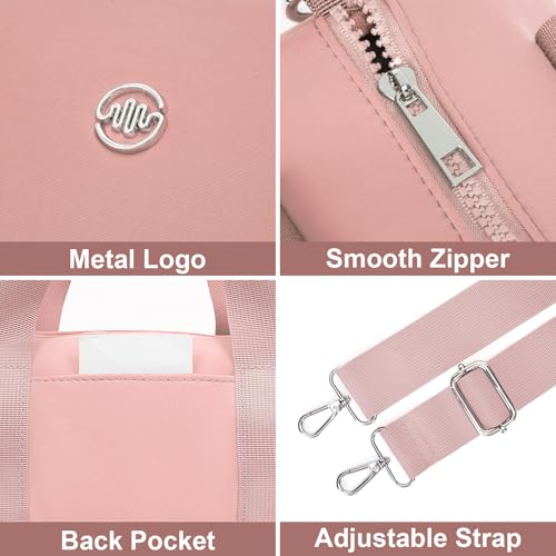 ANKICK Mini Gym Bag Small Barrel Duffle Crossbody Bags Tote for Women Men Workout Bag Lightweight for Weekender Travel Sports Yoga Fitness Dance (Pink) - Image 4
