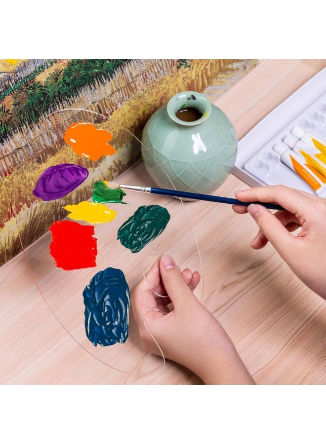 "سمارت بوينتس  " طقم لوحات ألوان أكريليك شفاف قطعتين – 11.81×7.87 إنش، شكل بيضاوي ومستطيل، غير لاصق، سهل التنظيف، قابل لإعادة الاستخدام للرسم بالألوان الزيتية والمائية والأكريليك - Image 2