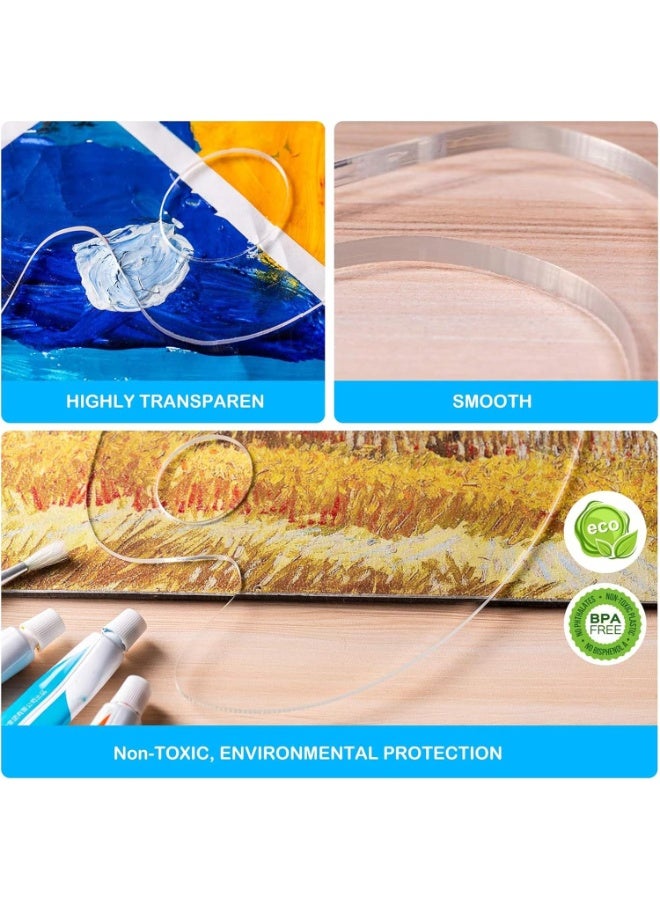 "سمارت بوينتس  " طقم لوحات ألوان أكريليك شفاف قطعتين – 11.81×7.87 إنش، شكل بيضاوي ومستطيل، غير لاصق، سهل التنظيف، قابل لإعادة الاستخدام للرسم بالألوان الزيتية والمائية والأكريليك - Image 5