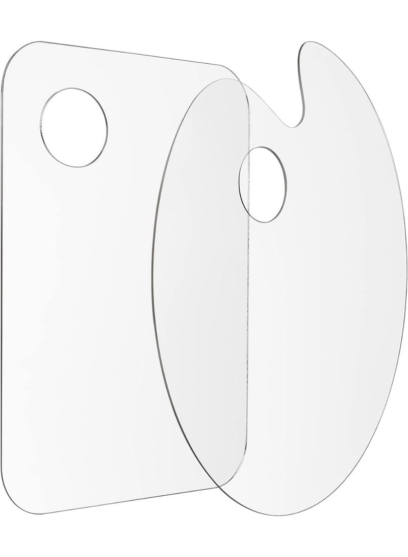 "سمارت بوينتس  " طقم لوحات ألوان أكريليك شفاف قطعتين – 11.81×7.87 إنش، شكل بيضاوي ومستطيل، غير لاصق، سهل التنظيف، قابل لإعادة الاستخدام للرسم بالألوان الزيتية والمائية والأكريليك - Image 1