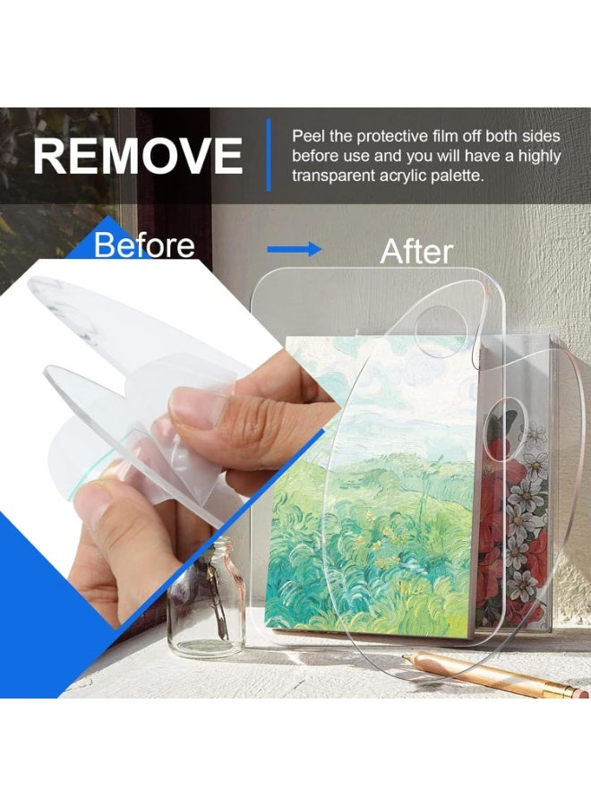 "سمارت بوينتس  " طقم لوحات ألوان أكريليك شفاف قطعتين – 11.81×7.87 إنش، شكل بيضاوي ومستطيل، غير لاصق، سهل التنظيف، قابل لإعادة الاستخدام للرسم بالألوان الزيتية والمائية والأكريليك - Image 4